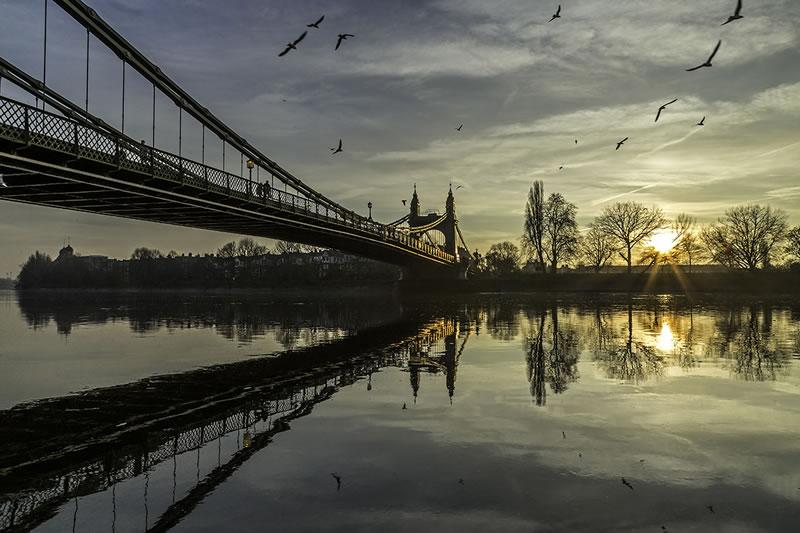 Hammersmith Bridge, near Barnes, London